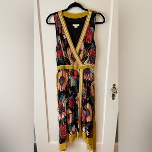 Colorful floral midi dress